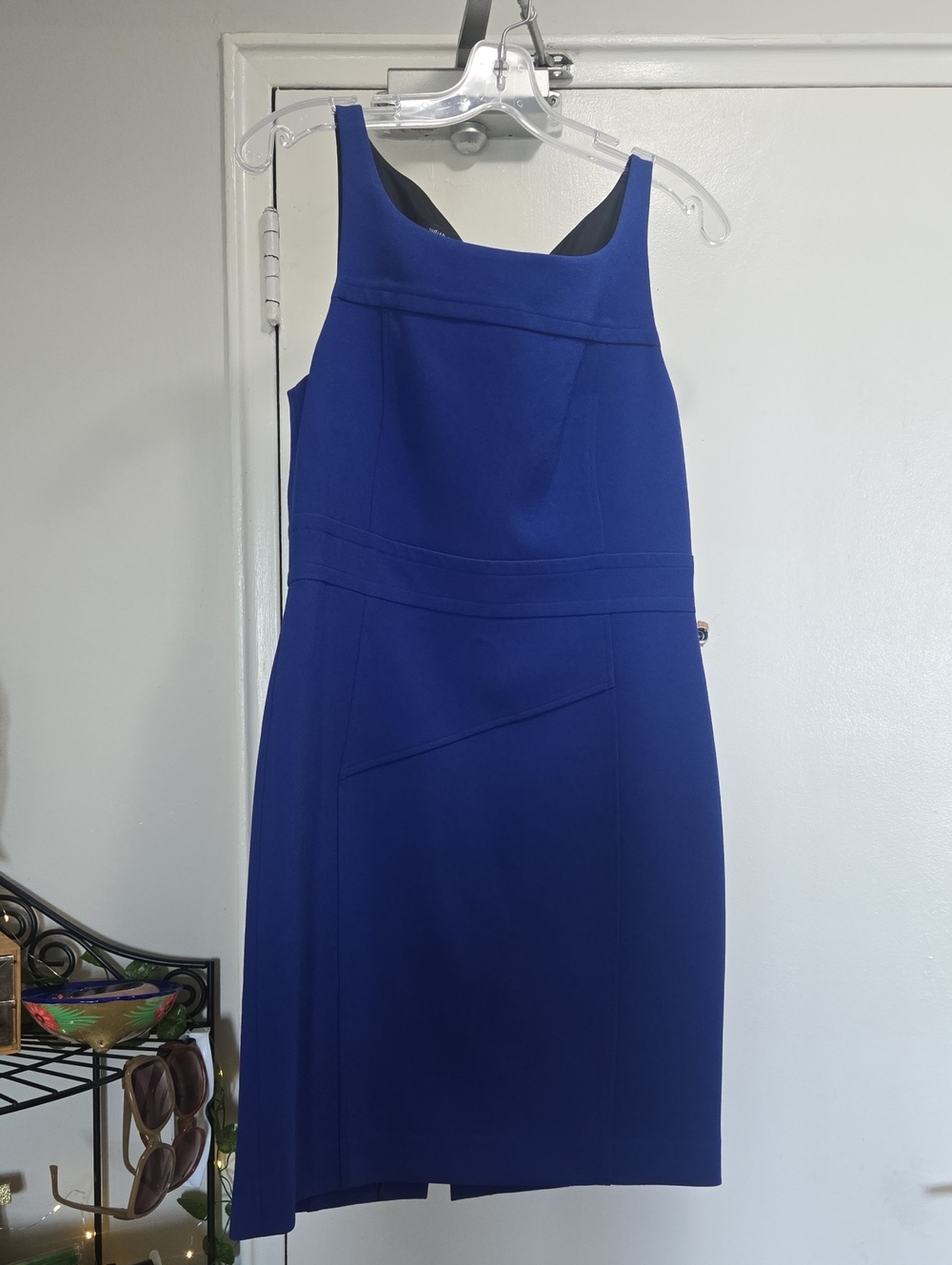 Sleek Cobalt Blue Midi Sheath Dress - Women's Sleeveless Dress